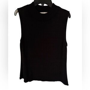 Christopher & Banks Black Sleeveless Mock Turtleneck Sweater